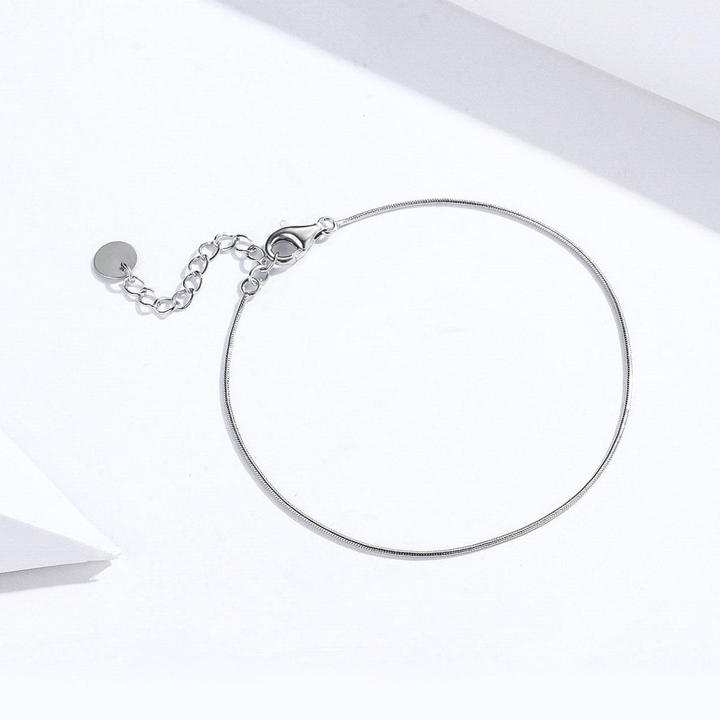 925 Sterling Silver Adjustable Platinum Plated Bracelet for Women