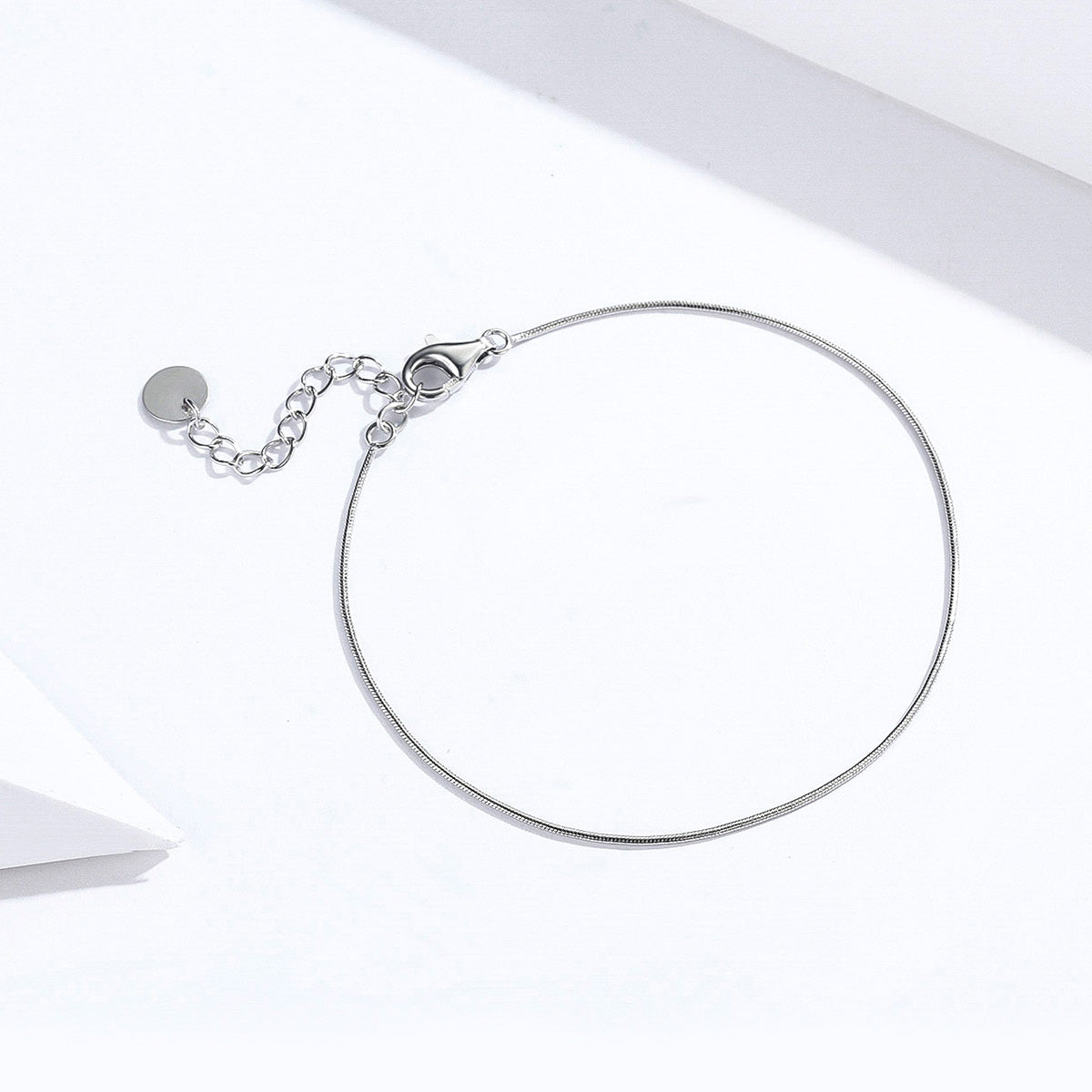 925 Sterling Silver Adjustable Platinum Plated Bracelet for Women
