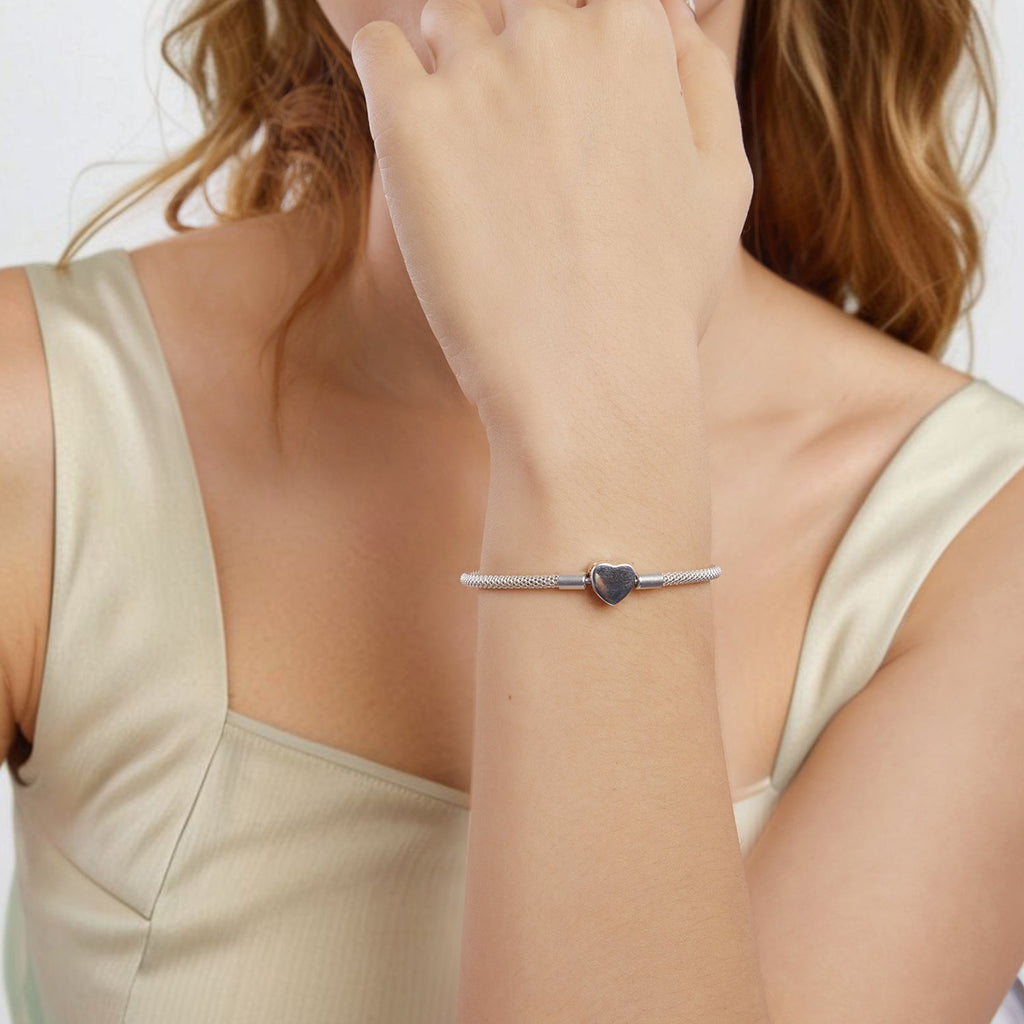 925 Sterling Silver Bracelet 17.0cm Inner Diameter for Women