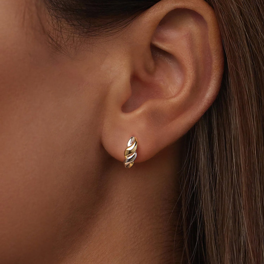 925 Sterling Silver Earrings with Plated White Gold and Gold for Women