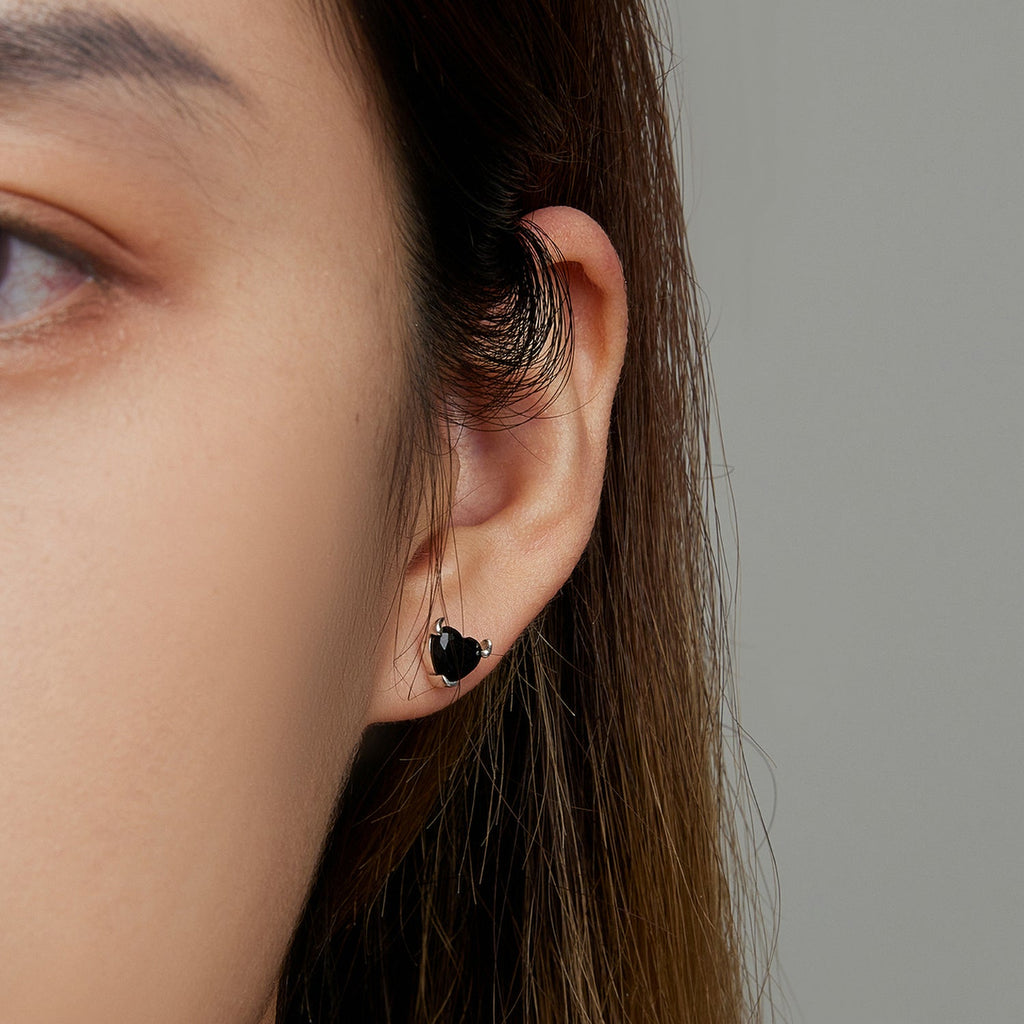 925 Sterling Silver Oxidized CZ Earrings for Women