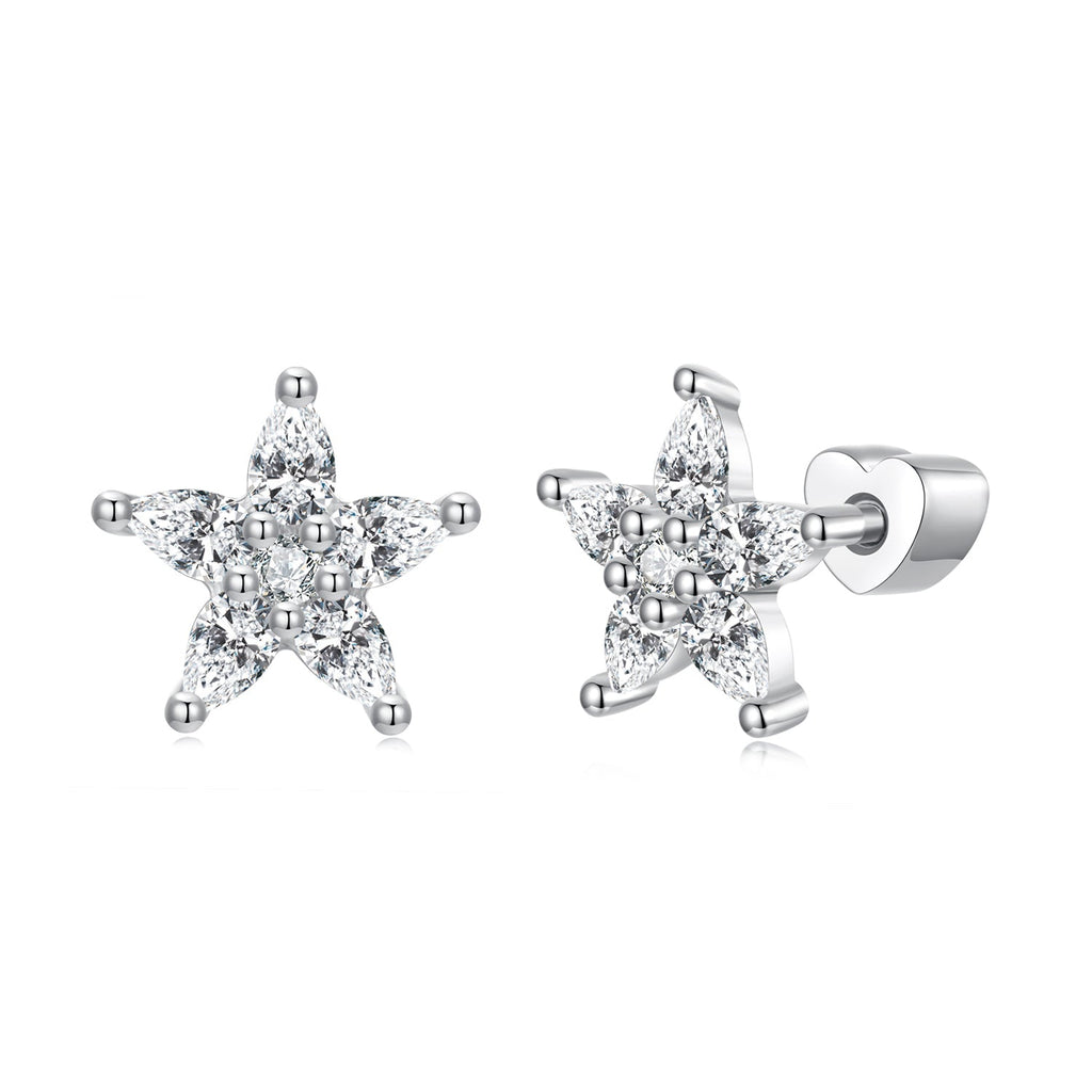 925 Sterling Silver Earrings with Pavé CZ Setting