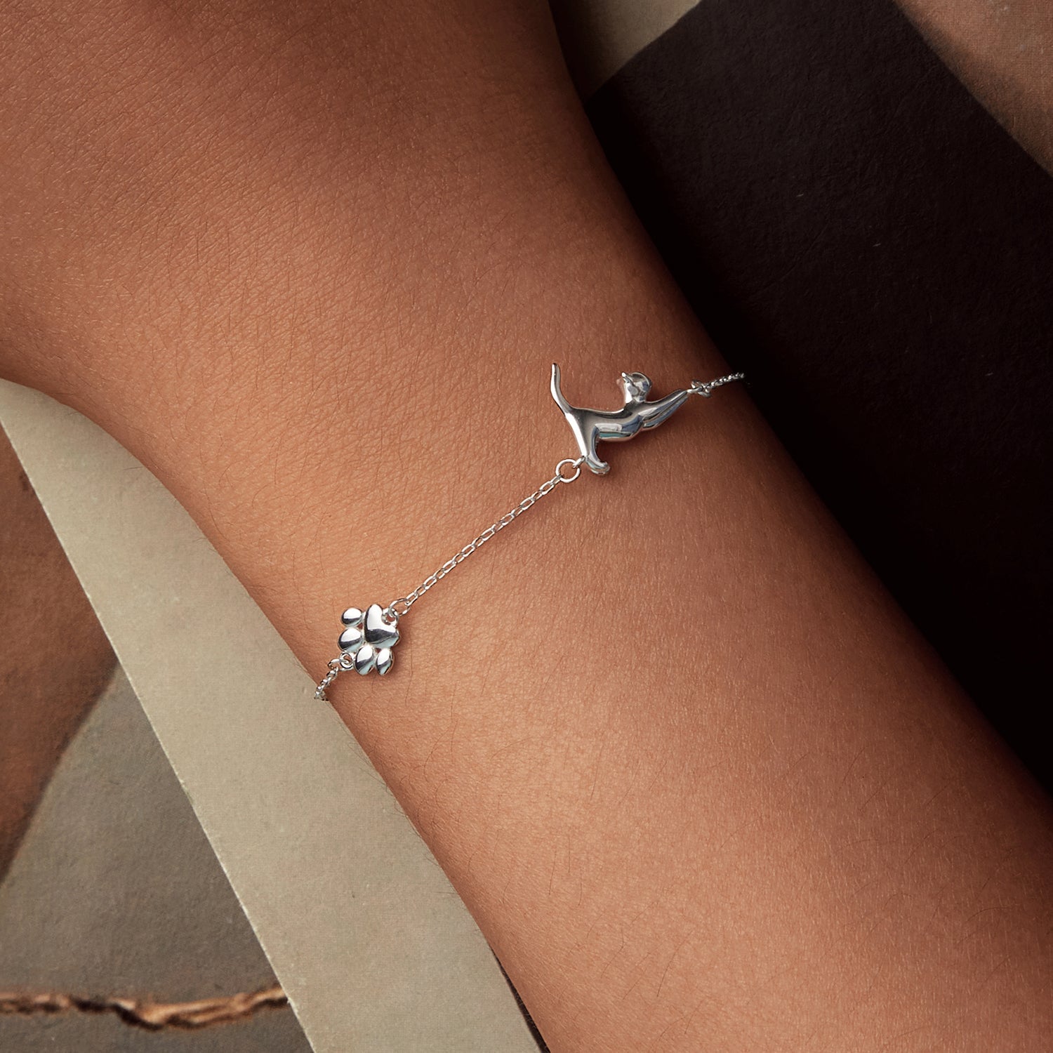 925 Sterling Silver & Plated White Gold Adjustable Bracelet for Women