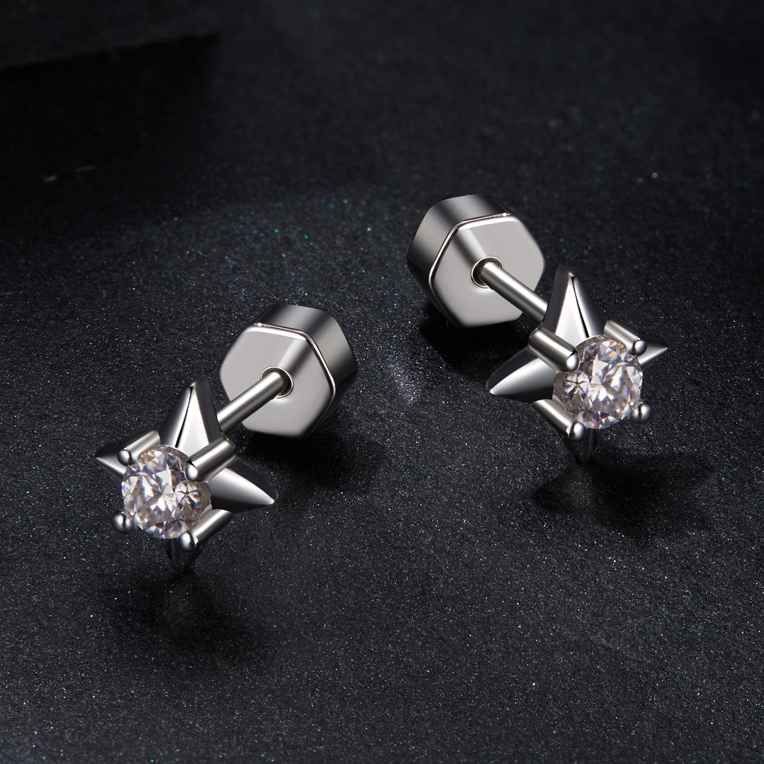 925 Sterling Silver 0.1 Carat Moissanite Earrings for Women