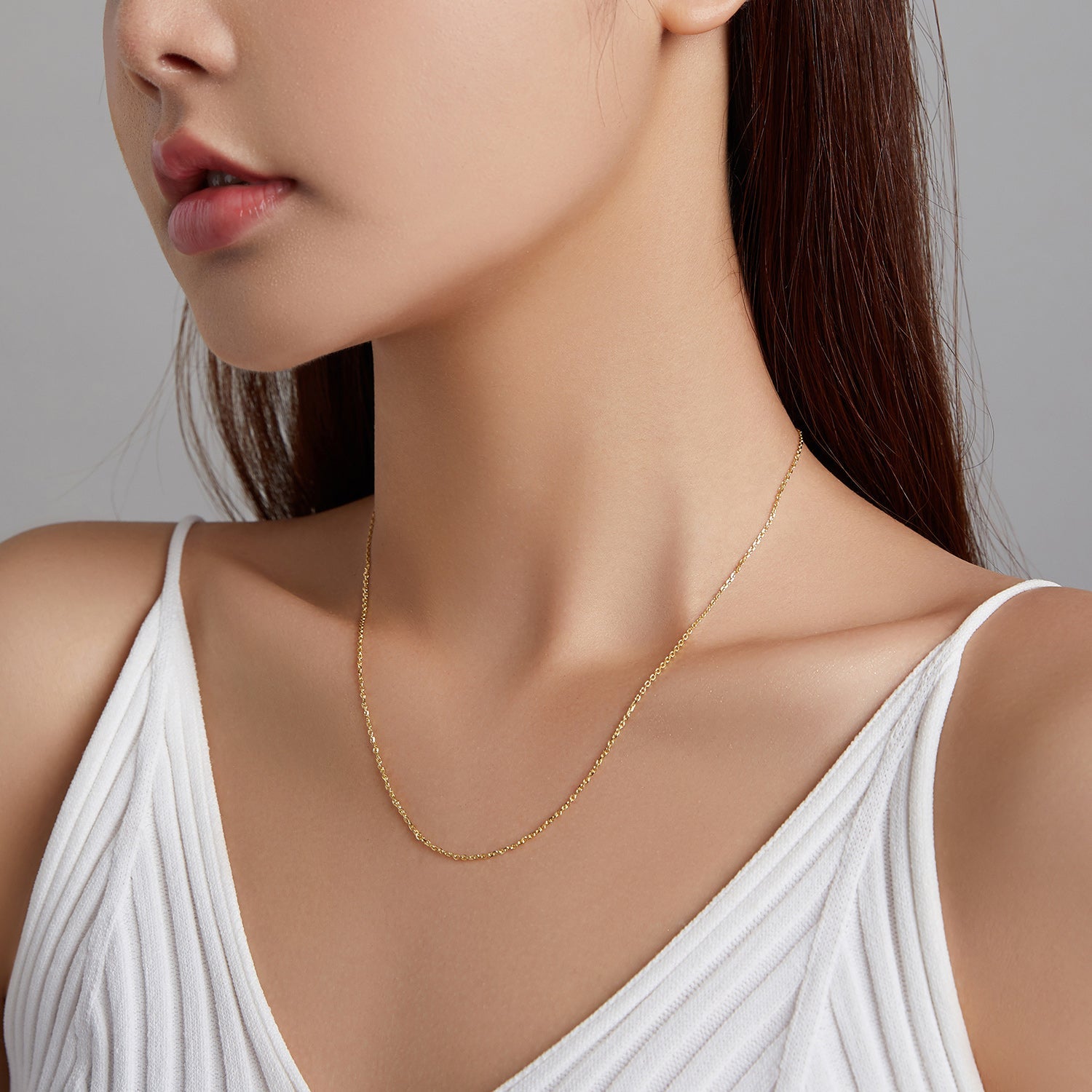 925 Sterling Silver Gold Plated 40cm Necklace for Women