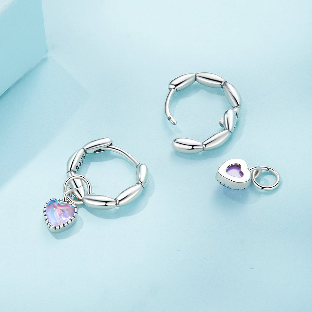 S925 Sterling Silver Earrings with Transparent Glass for Women