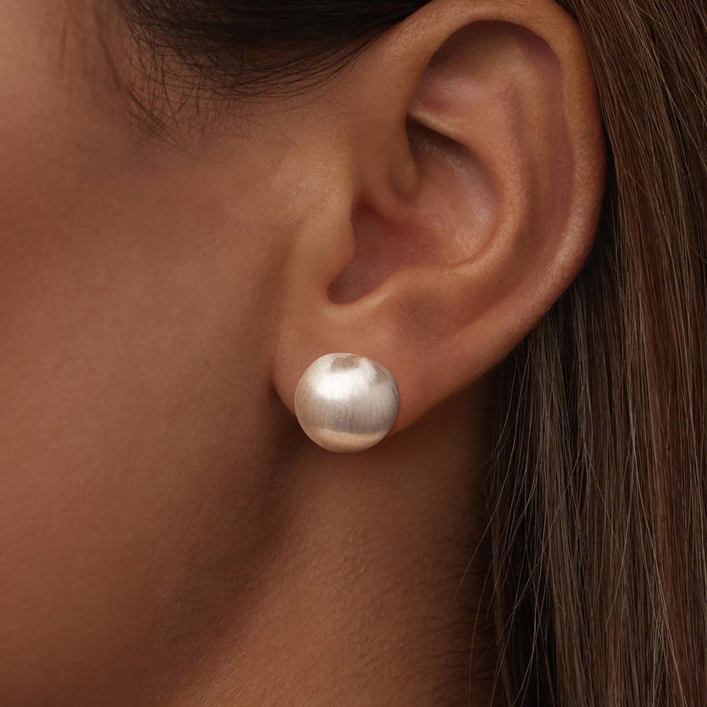 925 Sterling Silver 1.4cm White Gold Plated Earrings