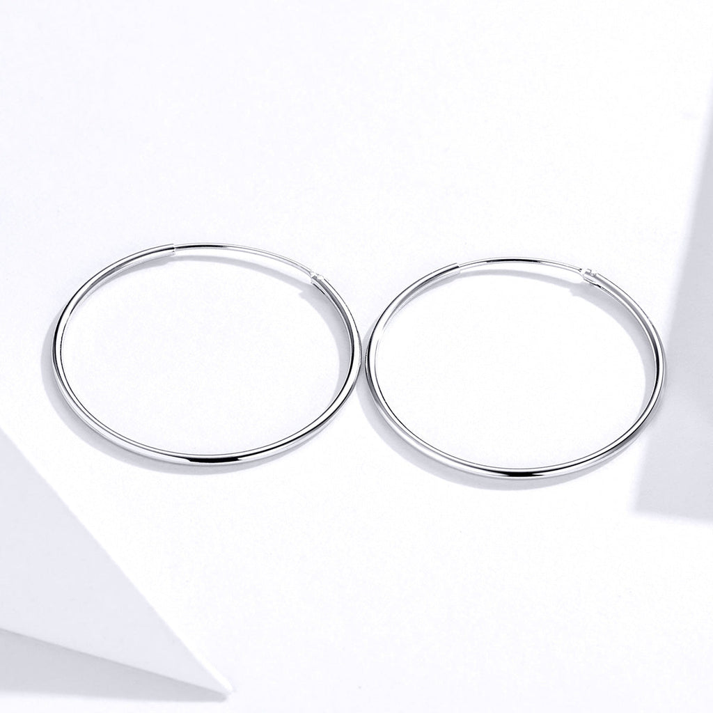925 Sterling Silver Plated Platinum Earrings 3cm for Women