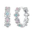 925 Sterling Silver Earrings with CZ and White Gold Plating