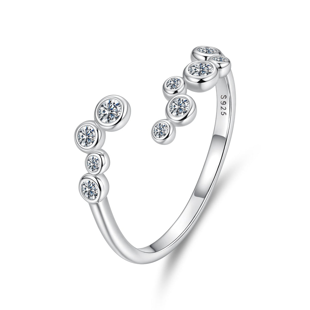 925 Sterling Silver Moissanite 0.06 Carat Ring for Women, Size E