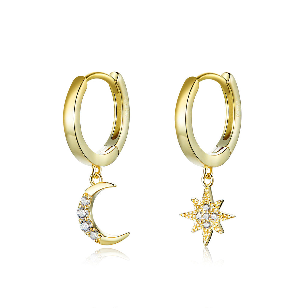 925 Sterling Silver and Gold Plated Pavé Setting CZ Earrings for Women