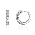 925 Sterling Silver Earrings with Pavé CZ in Platinum Plating, 1.6 x 0.3 cm for Women