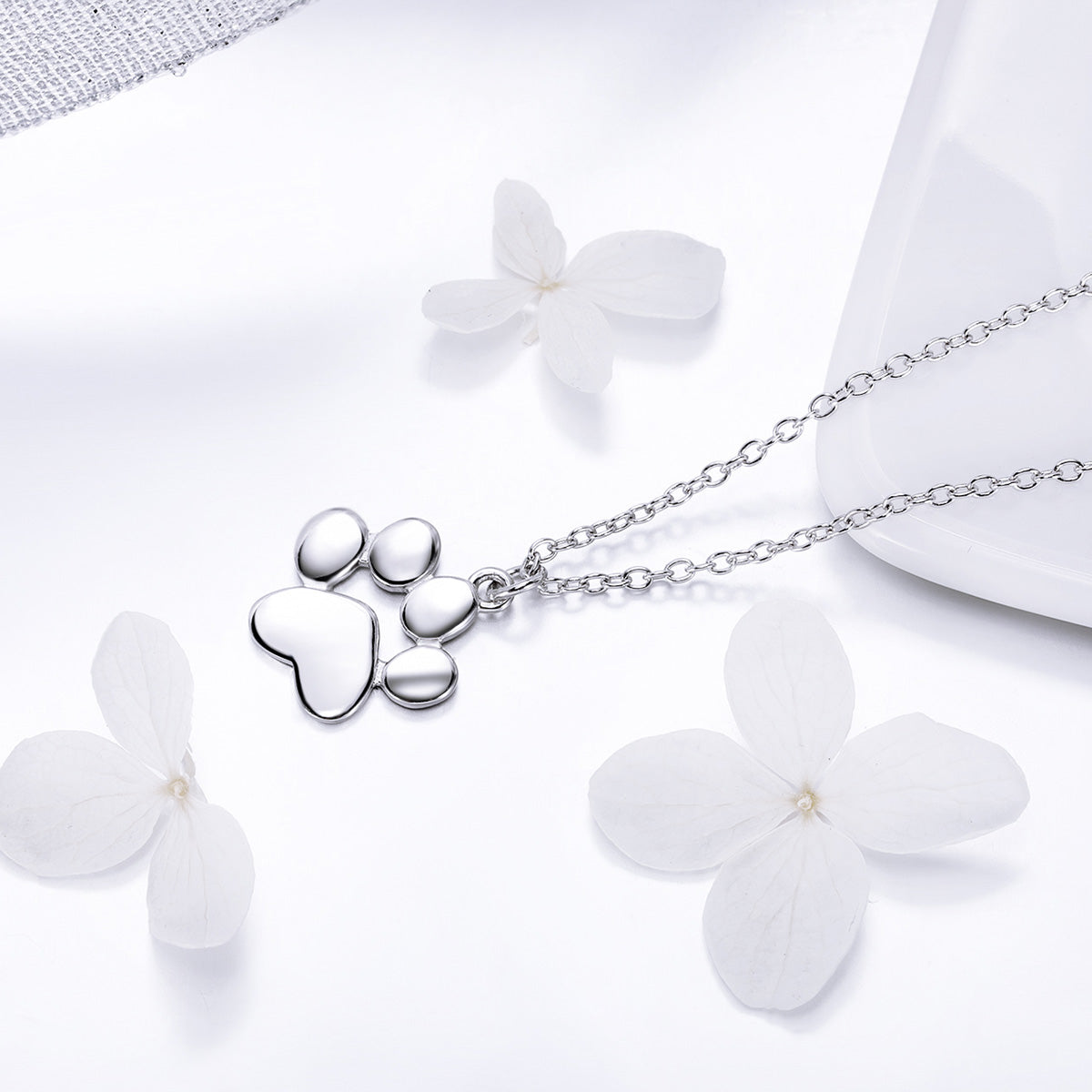 925 Sterling Silver Necklace with SCN Pendant 1.5x1.4cm for Women