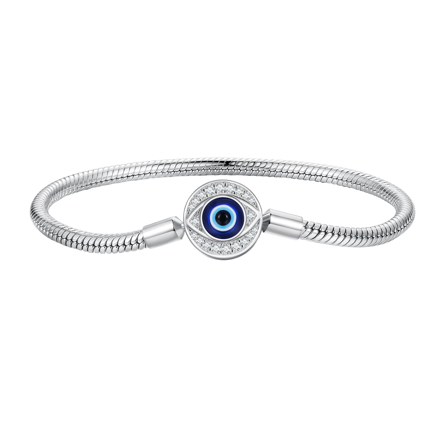 925 Sterling Silver Bracelet with CZ & Resin, Size 17.0