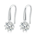 925 Sterling Silver Earrings with Pavé Setting and Platinum Plating