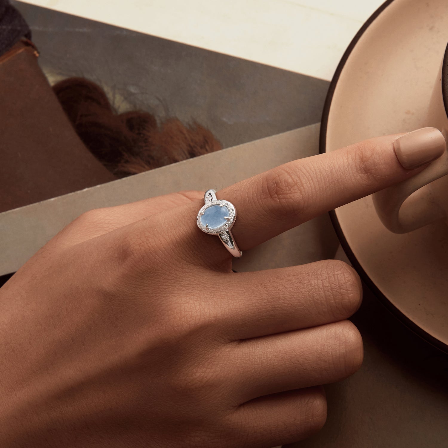 925 Sterling Silver Ring with Pavé Setting CZ, 0.2cm Width, White Gold Plated, Style E, Women