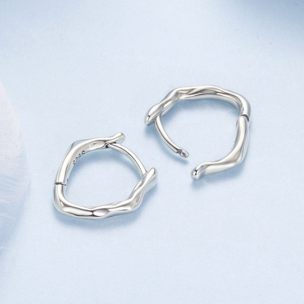 925 Sterling Silver Earrings with Oxidized Finish - 1.4x0.2cm for Women