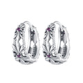 925 Sterling Silver Earrings with Pavé Setting and Oxidized Finish