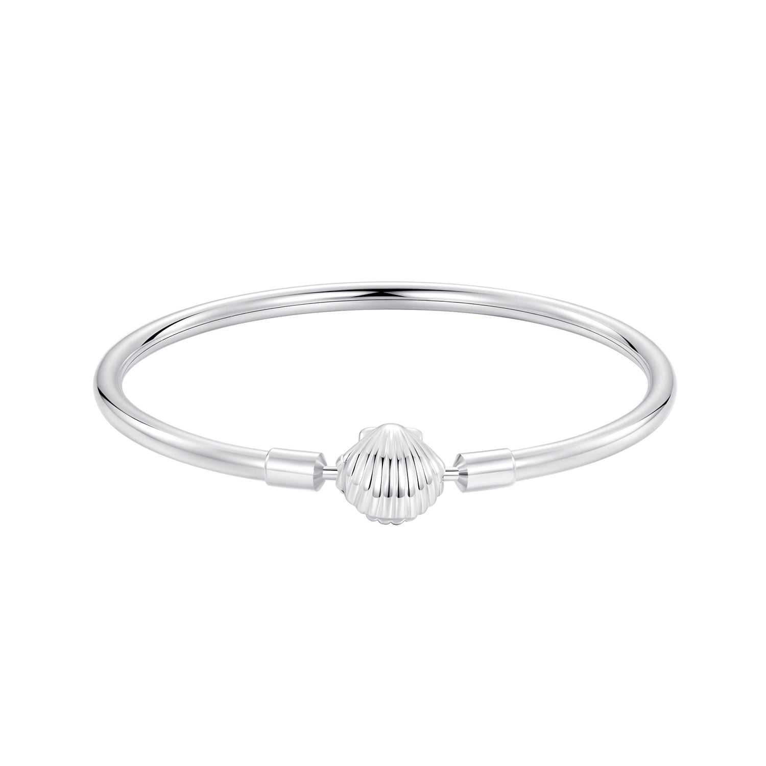 925 Sterling Silver White Gold Plated Bracelet 17.0 cm Inner Diameter 55mm for Women