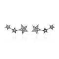 925 Sterling Silver Oxidized Silver Pavé Setting CZ Earrings