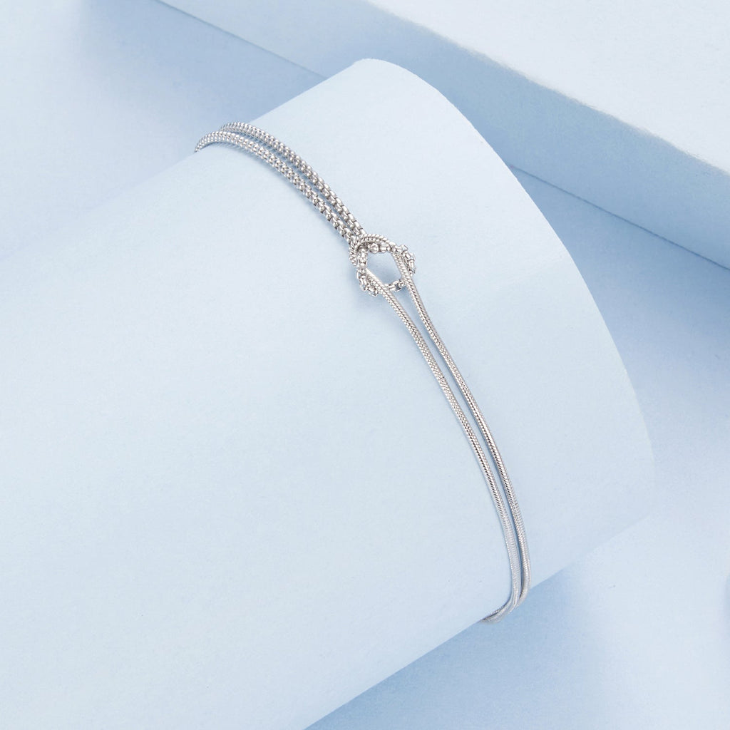 925 Sterling Silver & Plated White Gold Bracelet for Women