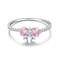 925 Sterling Silver White Gold Plated 0.65cm Pendant Ring Size 6 for Women