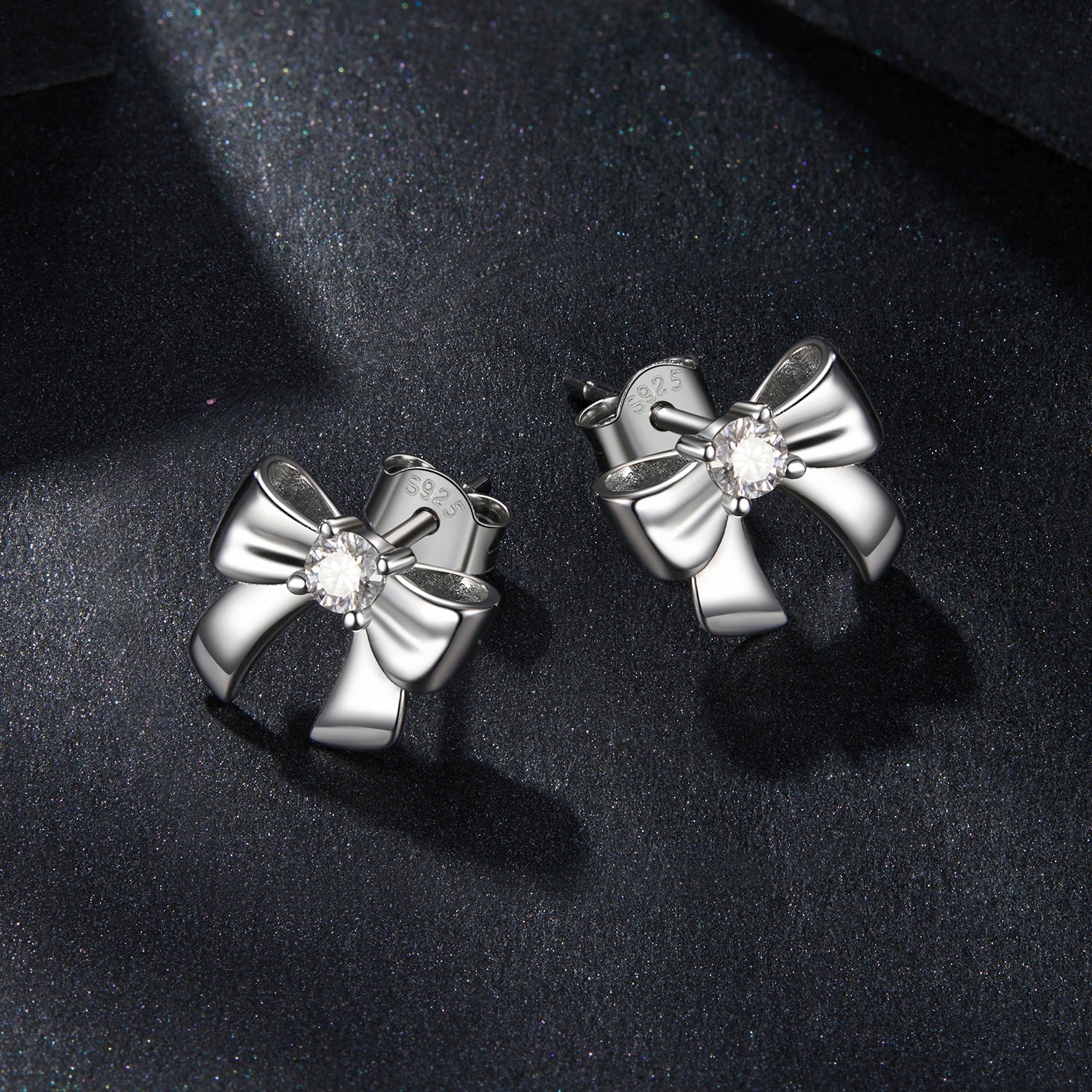 925 Sterling Silver Moissanite Earrings 0.3 cm for Women