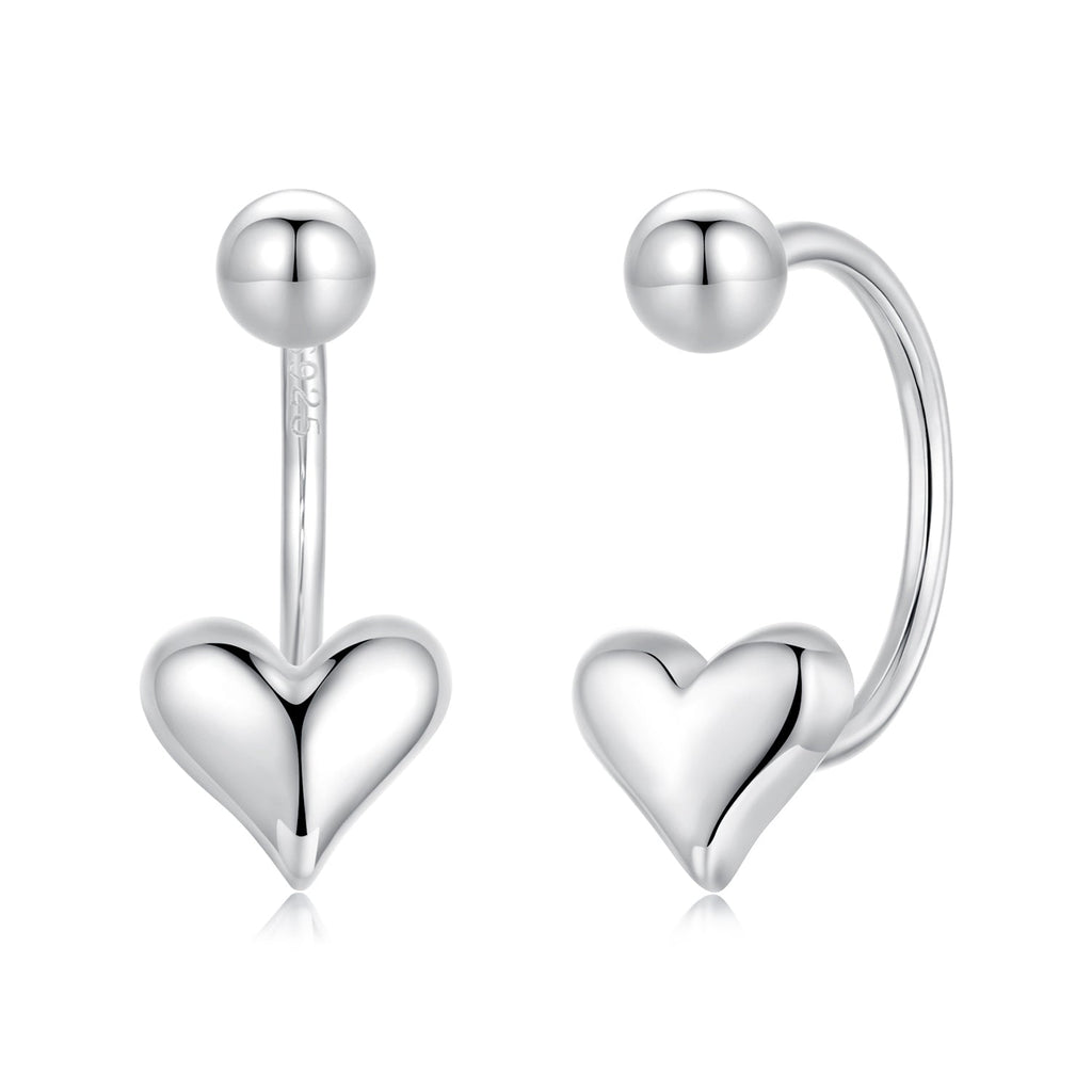 925 Sterling Silver Earrings with White Gold Plating, 1.3x0.58cm for Women