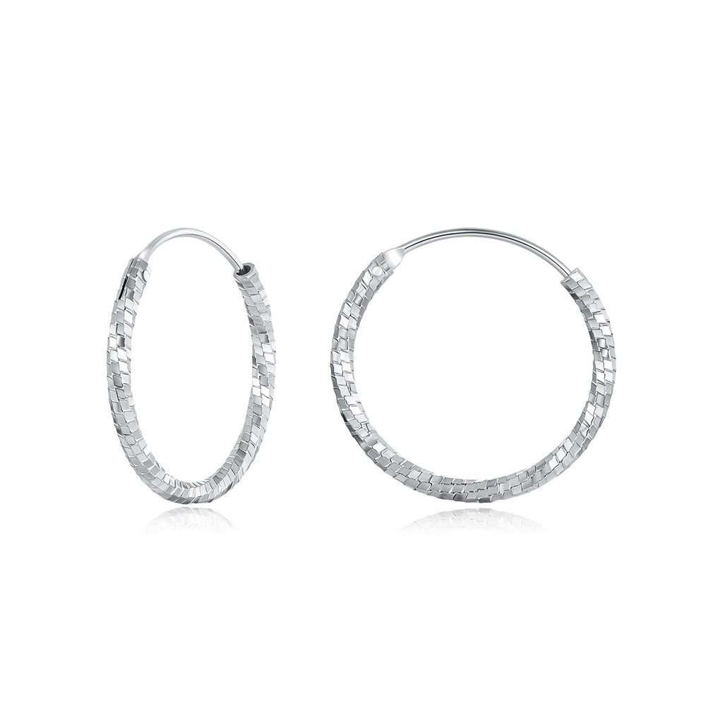 925 Sterling Silver Earrings for Women - White Gold Plated, 2.6*0.2 cm, Style L