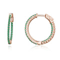 925 Sterling Silver Plated Rose Gold Pavé Setting CZ Earrings