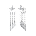 925 Sterling Silver Earrings with White Gold Plating and CZ