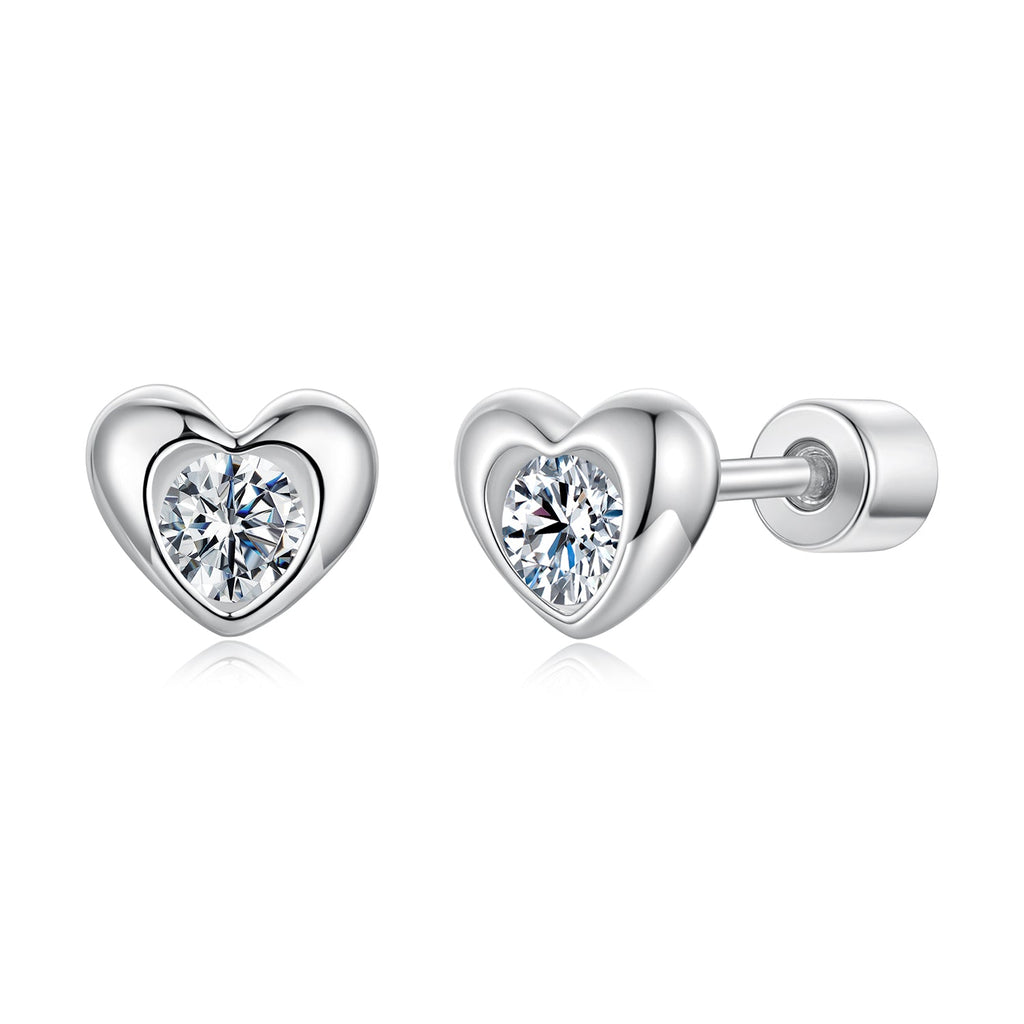 925 Sterling Silver Moissanite Earrings 0.5cm for Women