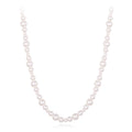 925 Sterling Silver White Gold Plated Necklace with Synthetic Pearls for Women
