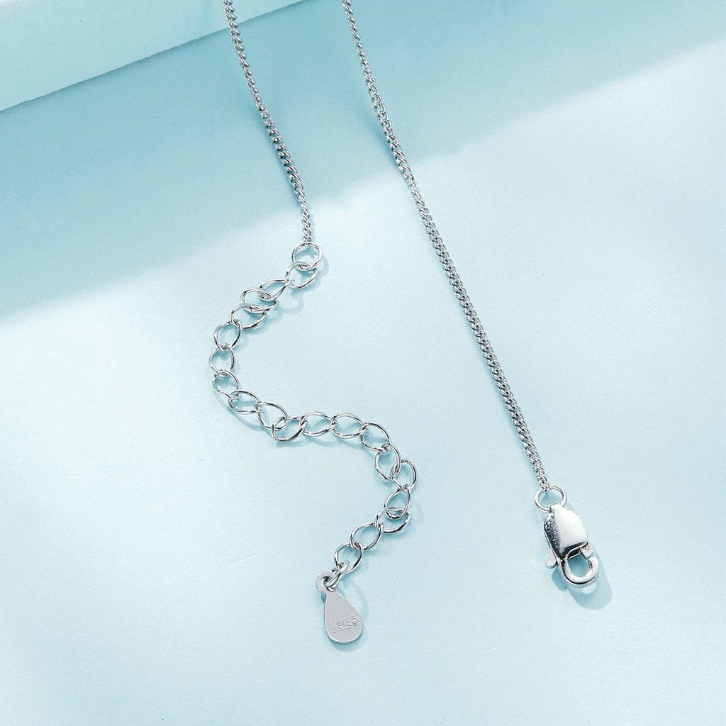 925 Sterling Silver Necklace with Pavé Setting CZ 21*16mm Pendant