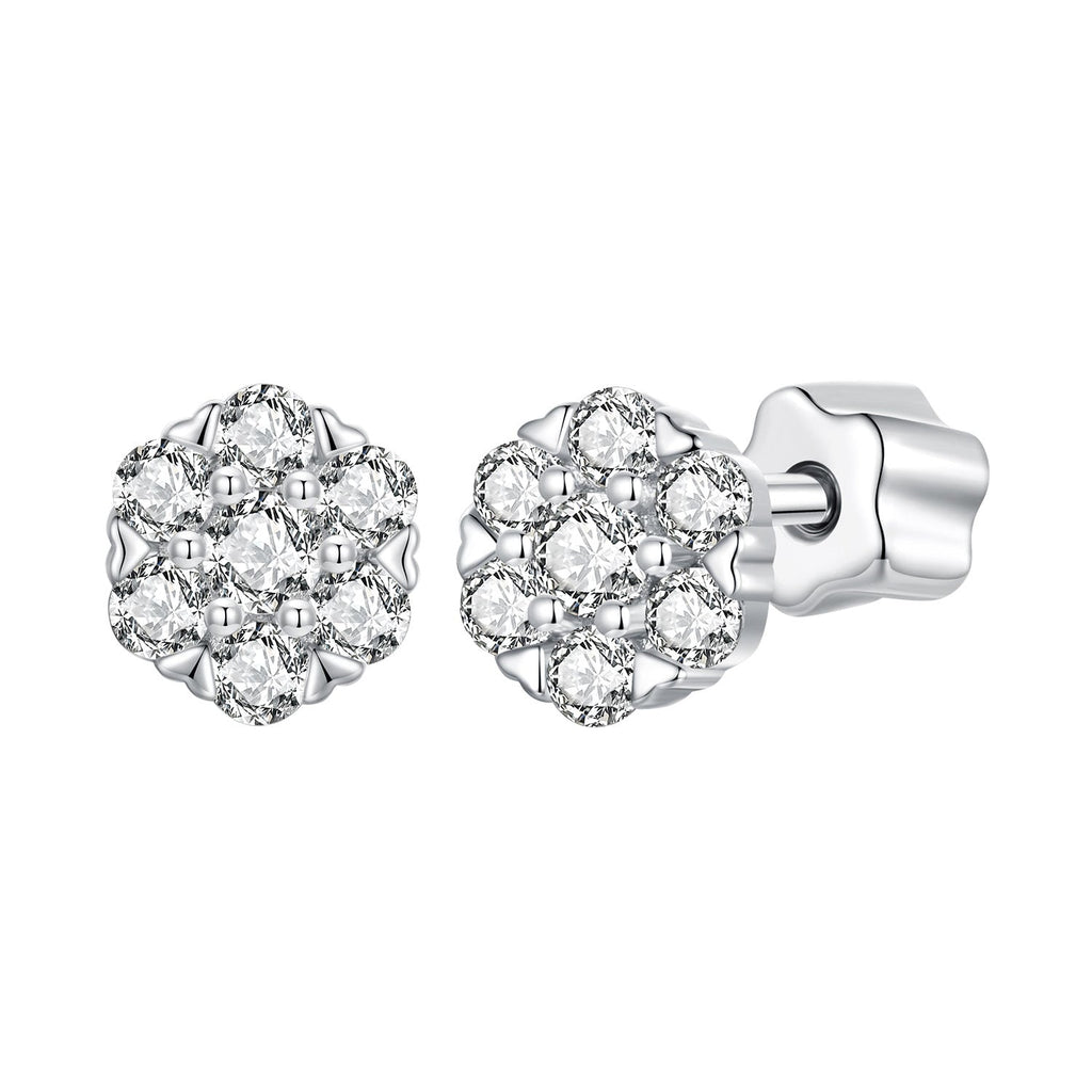 925 Sterling Silver Moissanite 0.15ct/0.027ct Earrings for Women