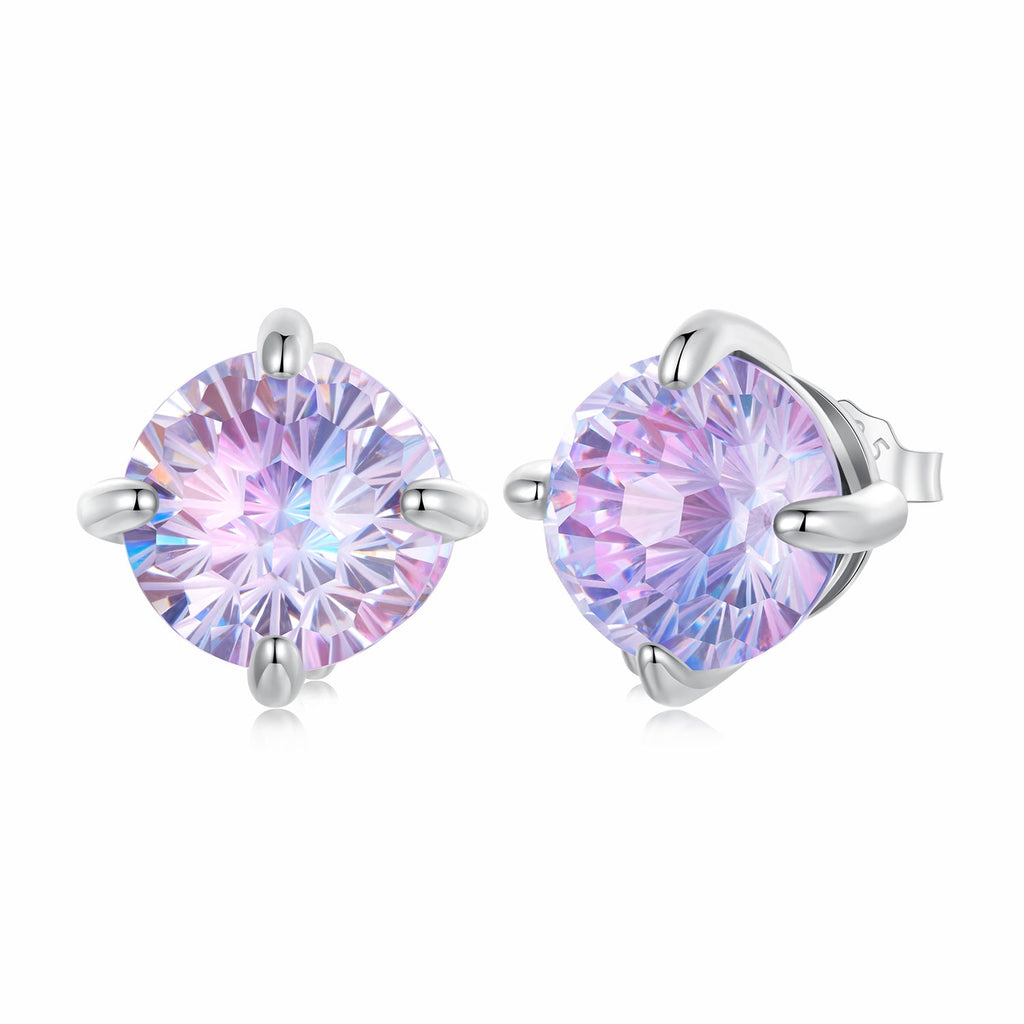 925 Sterling Silver Earrings with Pavé Setting CZ and Oxidized Finish