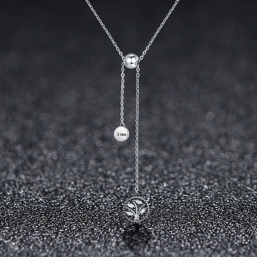925 Sterling Silver Necklace 42CM Length with 9.5CM Pendant for Women