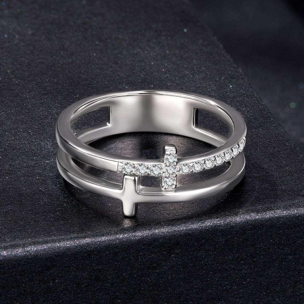 925 Sterling Silver Moissanite Engagement Ring for Women Size 6