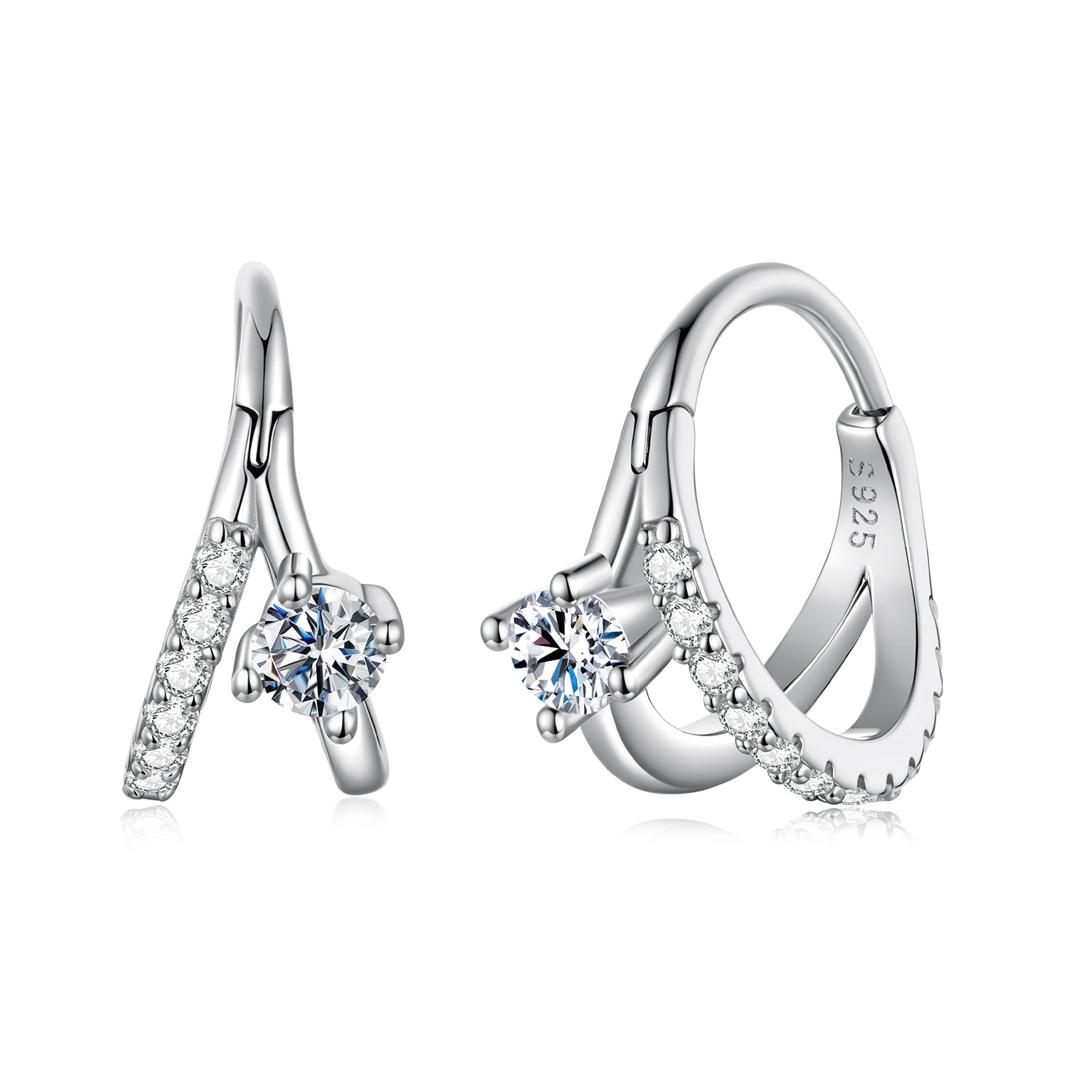 925 Sterling Silver Moissanite 0.3ct Earrings Size 1.2*0.6cm for Women