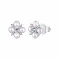 925 Sterling Silver 0.05ct Moissanite & Freshwater Pearl Earrings for Women