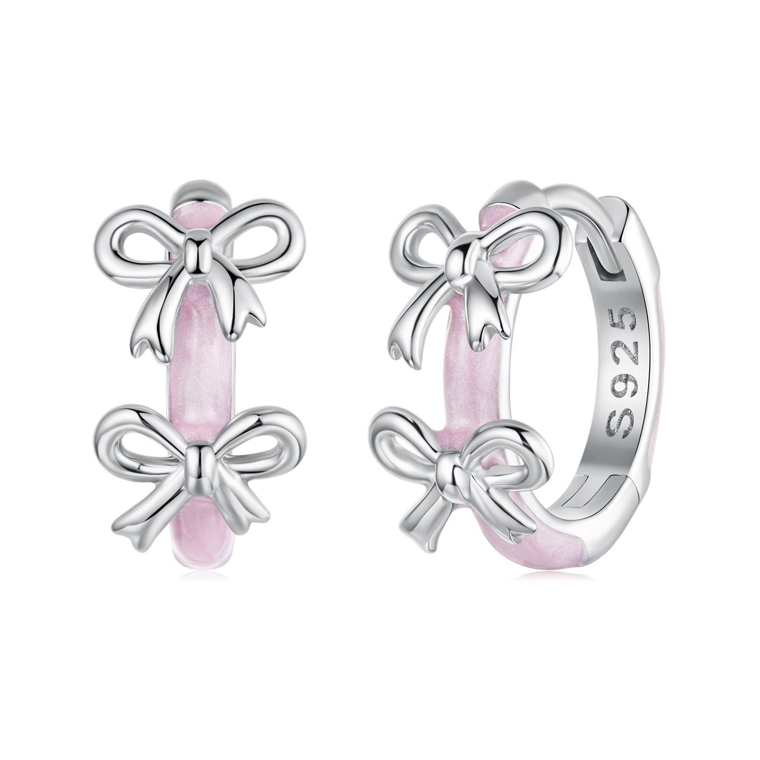 925 Sterling Silver Enamel White Gold Plated Earrings for Women