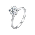 925 Sterling Silver Moissanite 1 Carat Ring Size 6 for Women