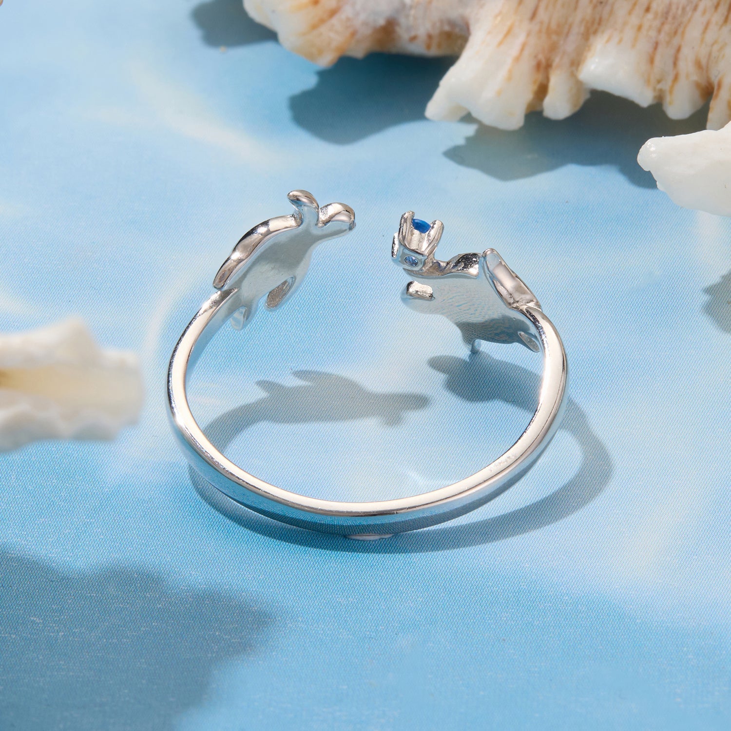 925 Sterling Silver Enamel White Gold Plated Ring for Women