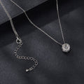 925 Sterling Silver Moissanite Necklace 40+5cm with Pavé Setting for Women