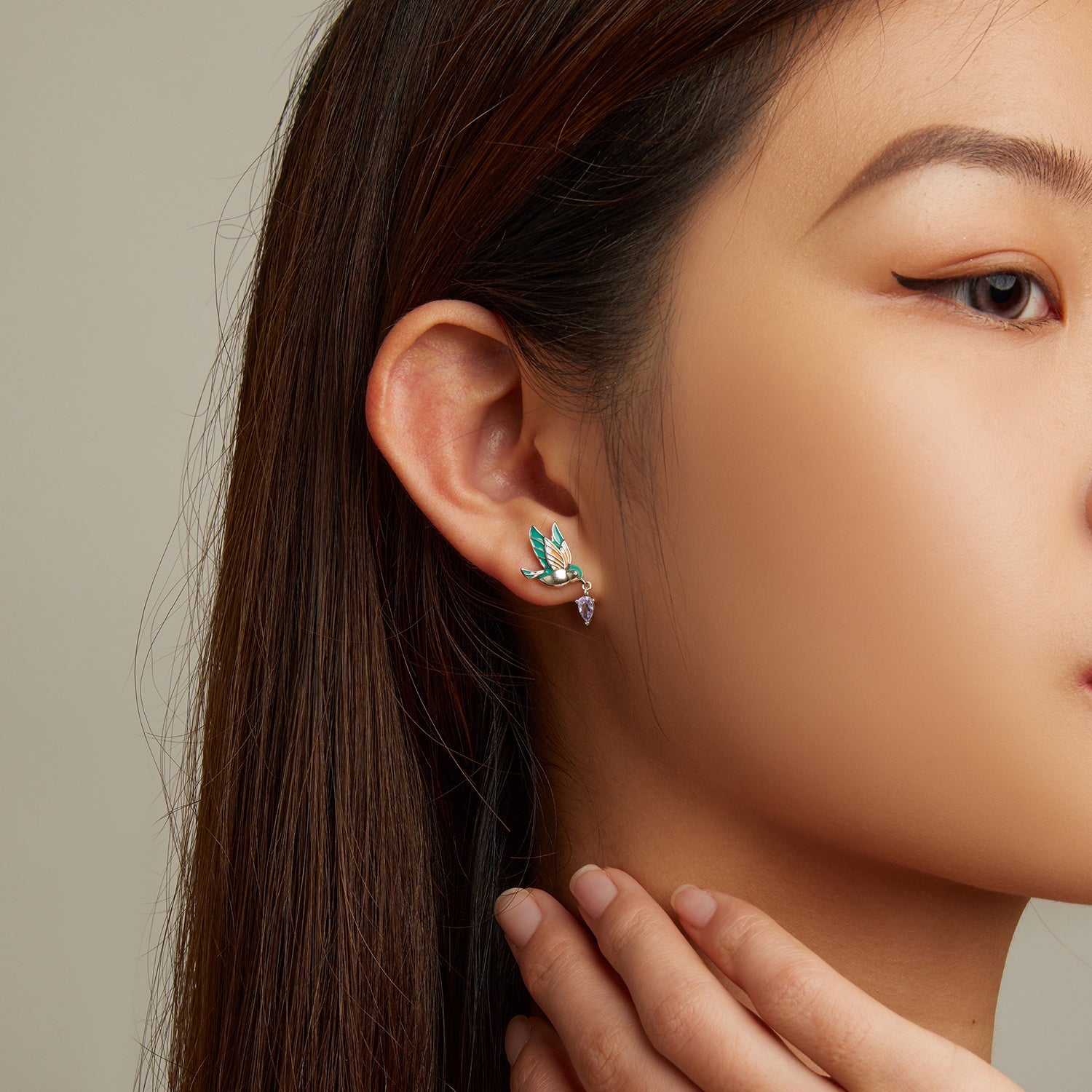 925 Sterling Silver Enamel Pavé Setting CZ Earrings