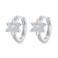 925 Sterling Silver Earrings with Transparent Glass and White Gold Plating