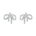 925 Sterling Silver Earrings with Pavé Setting & Oxidized Finish