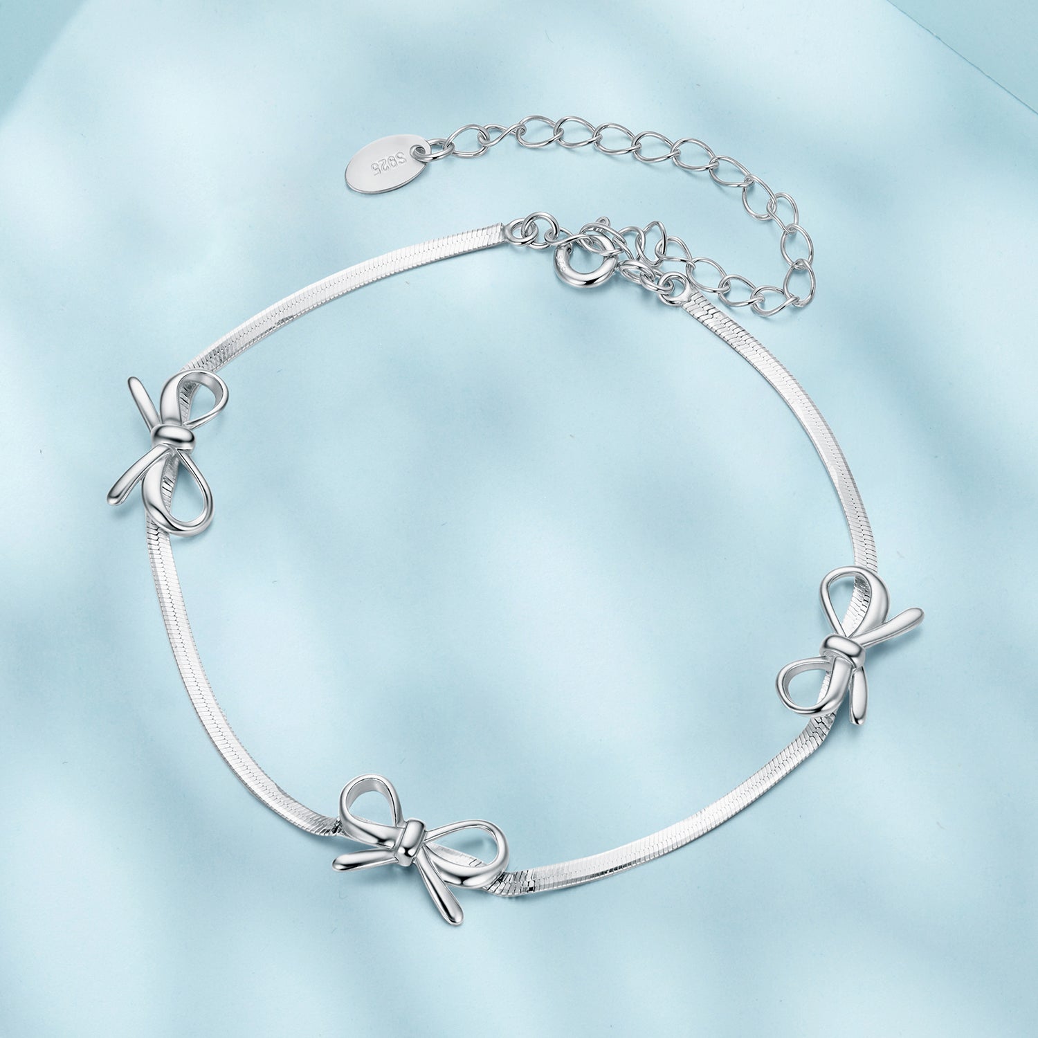 925 Sterling Silver White Gold Plated Adjustable Bracelet for Women