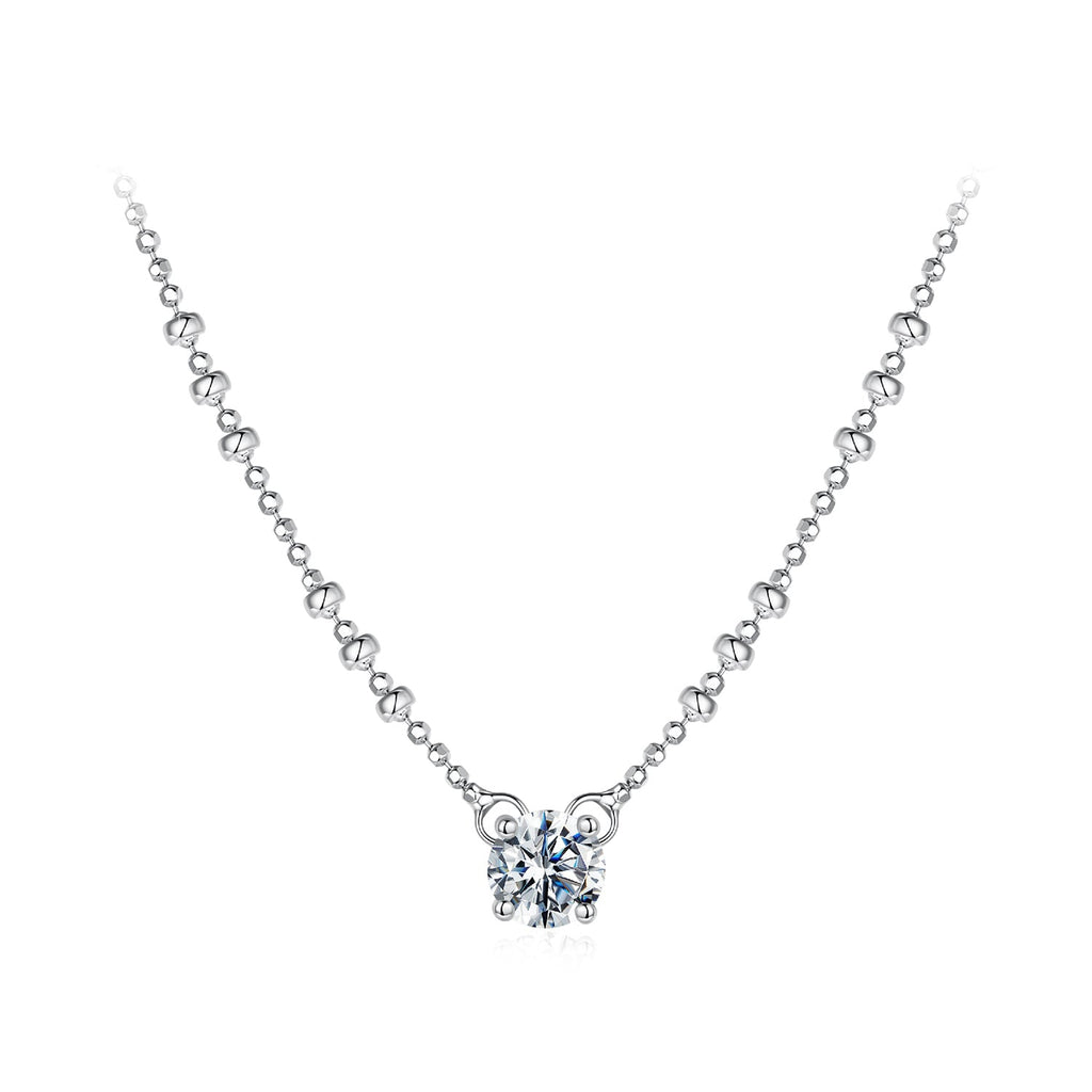 925 Sterling Silver 0.5 Carat Moissanite Necklace for Women