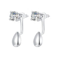 925 Sterling Silver Plated White Gold Earrings with Pavé Setting CZ
